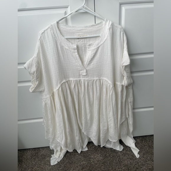 Free People White Flowy Tunic - Picture 2 of 2